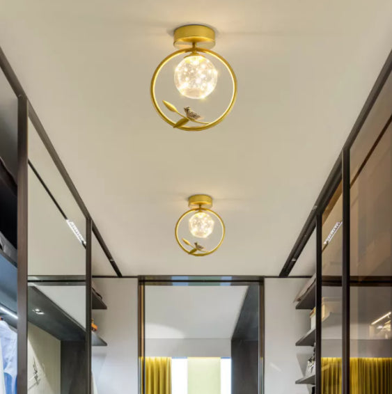 Plafonnier encastré sphérique moderne en verre transparent pour couloir LED