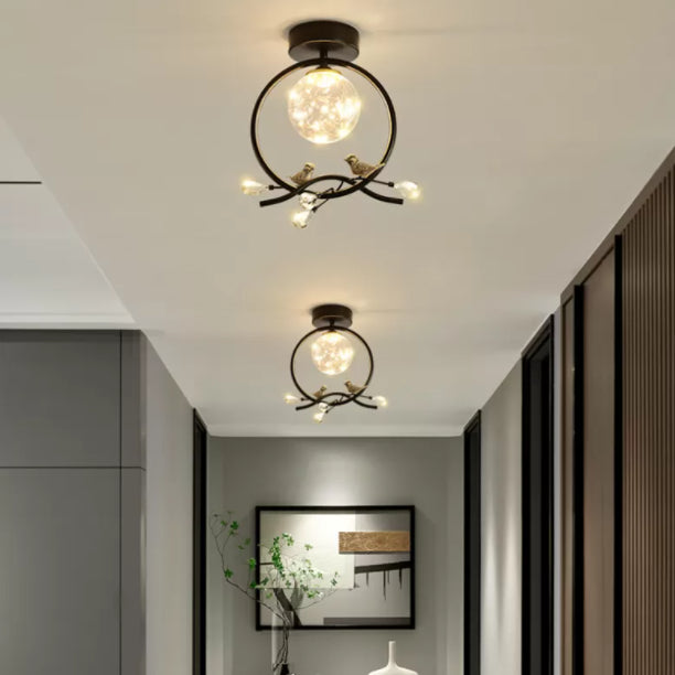 Plafonnier encastré sphérique moderne en verre transparent pour couloir LED