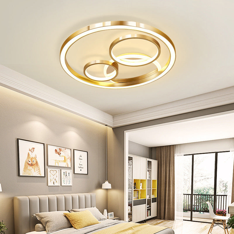 18"/23.5" W Round Acrylic Ceiling Mounted Fixture Modern LED Gold Flush Mount Spotlight