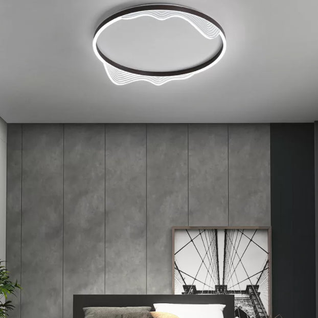 Plafonnier circulaire encastré dessin animé simplicité moderne luminaire de montage au plafond pour chambre à coucher