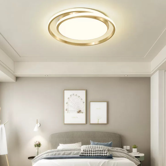 Round 1-Light LED Flush Light New Modern Acrylic Flush Mount Ceiling Light Fixtures for Bedroom