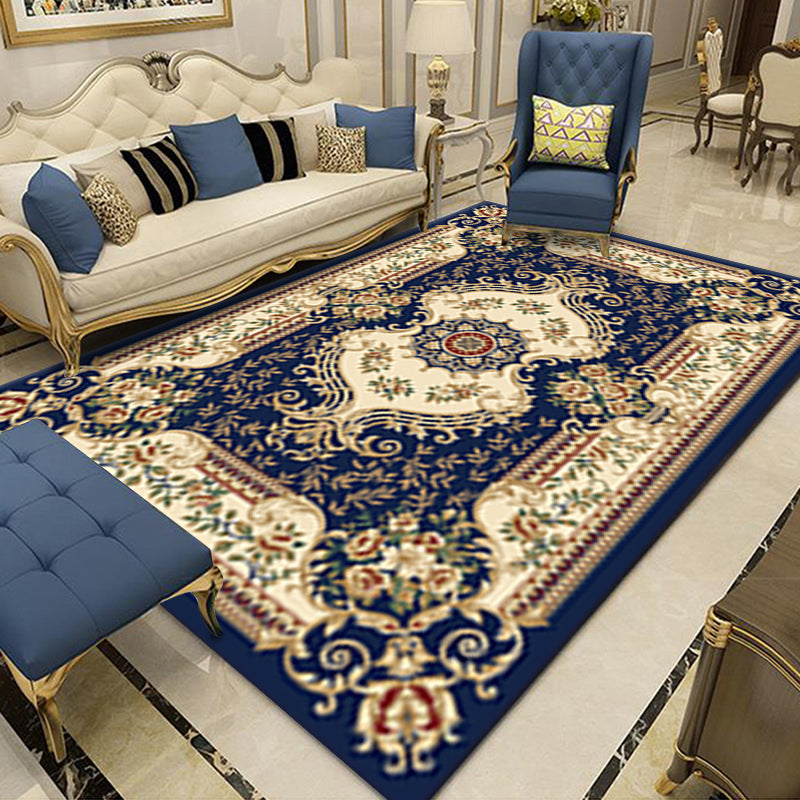 Hell gefärbter Blumendruckteppich Mitte des Jahrhunderts moderner klassischer Indoor-Teppich Polyesterfreundlicher waschbarer Teppich für Wohnkultur