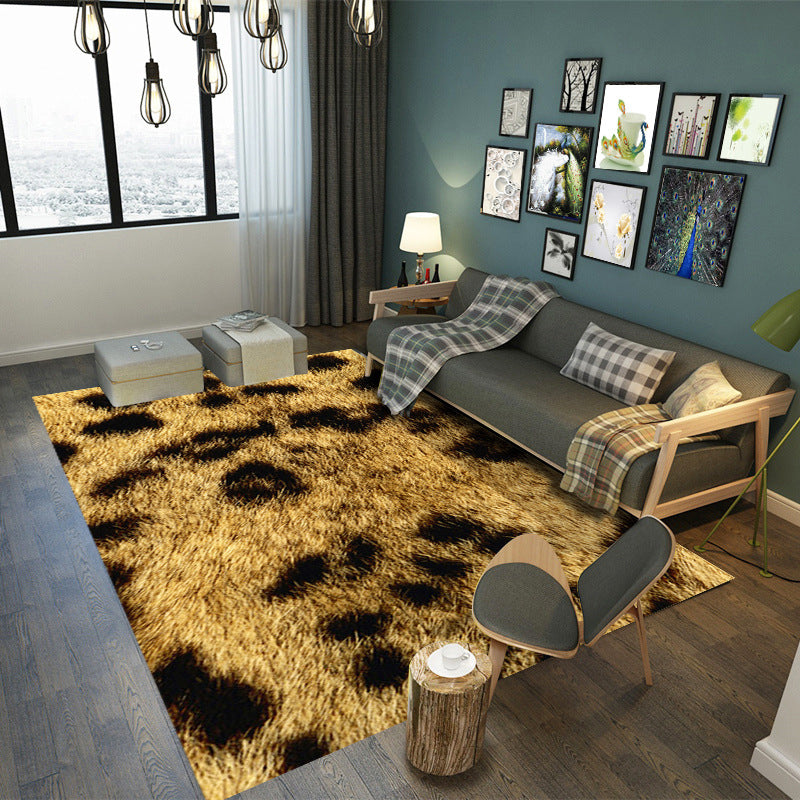 Orange Tone Home Decoration Carpet Bionic Animals Texture Printed Area Rug Polyester with Non-Slip Backing Rug