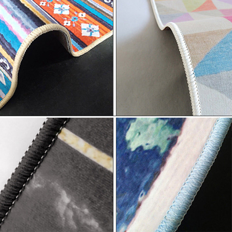 Pink Distressed Floral Print Rug Shabby Chic Polyester Area Rug Non-Slip Backing Indoor Carpet for Home Decor