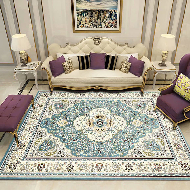 Wunderschöner Blumendruck Teppich aus der Mitte des Jahrhunderts Klassiker antiker Innenteppich Polyester Anti-Rutsch-Backing Teppich für Wohnkultur