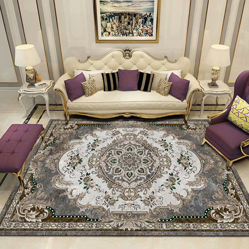 Wunderschöner Blumendruck Teppich aus der Mitte des Jahrhunderts Klassiker antiker Innenteppich Polyester Anti-Rutsch-Backing Teppich für Wohnkultur