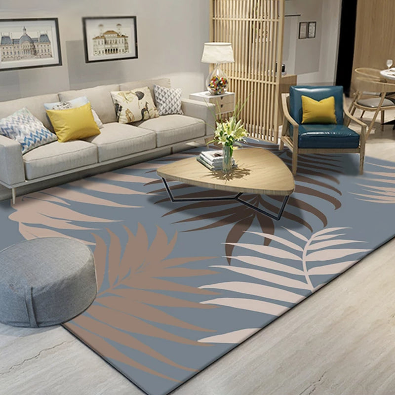 Multicolor Simple Indoor Rug Polyester Feather Print Rug Non-Slip Backing Indoor Rug for Living Room