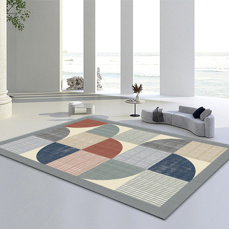 Dekorative asymmetrische Grafikbereich Teppich moderner kreativer Rechteck Teppich Polyester Nicht-Schlupf-Hintergrund Teppich für Wohnzimmer