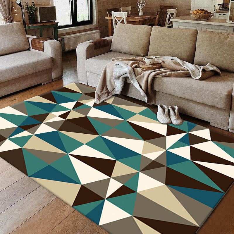 Mehrfarbiger kreativer Indoor-Teppich zeitgenössischer Grafikbereich Teppich Polyester Nicht-Schlupf-Backing Teppich für Wohnkultur