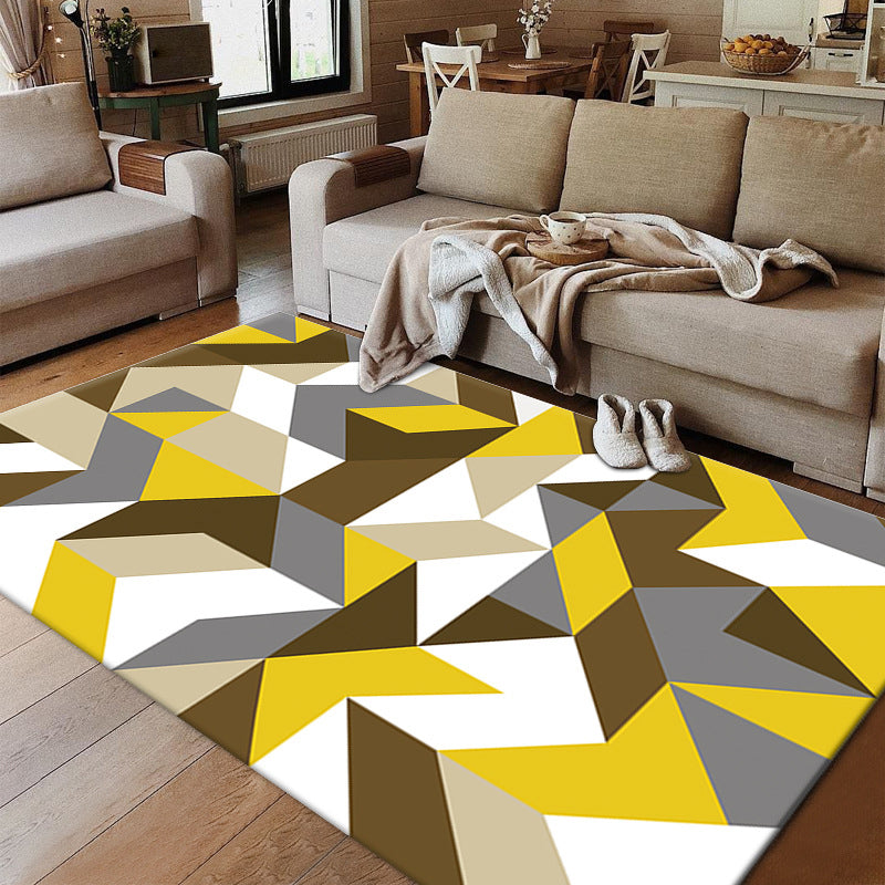 Mehrfarbiger kreativer Indoor-Teppich zeitgenössischer Grafikbereich Teppich Polyester Nicht-Schlupf-Backing Teppich für Wohnkultur