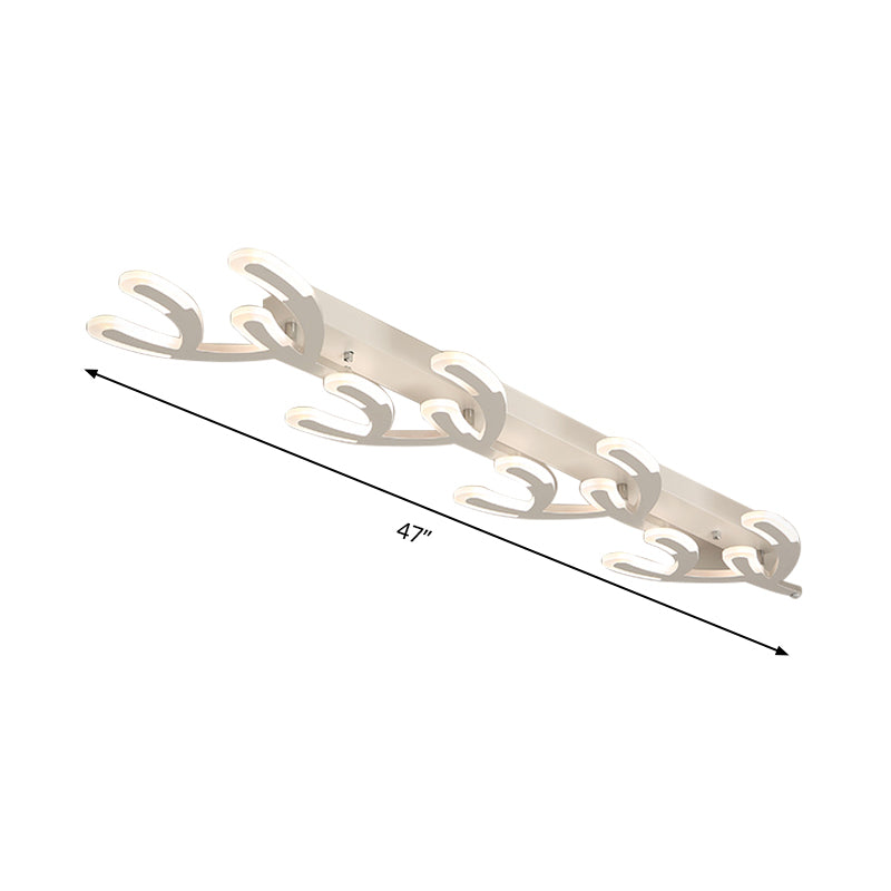 Minimalist LED Koralle Flush Mount Lampe Weiß Acryl 4/5-Kopf Wohnzimmer-Deckenbeleuchtung in Warm/Weißes Licht