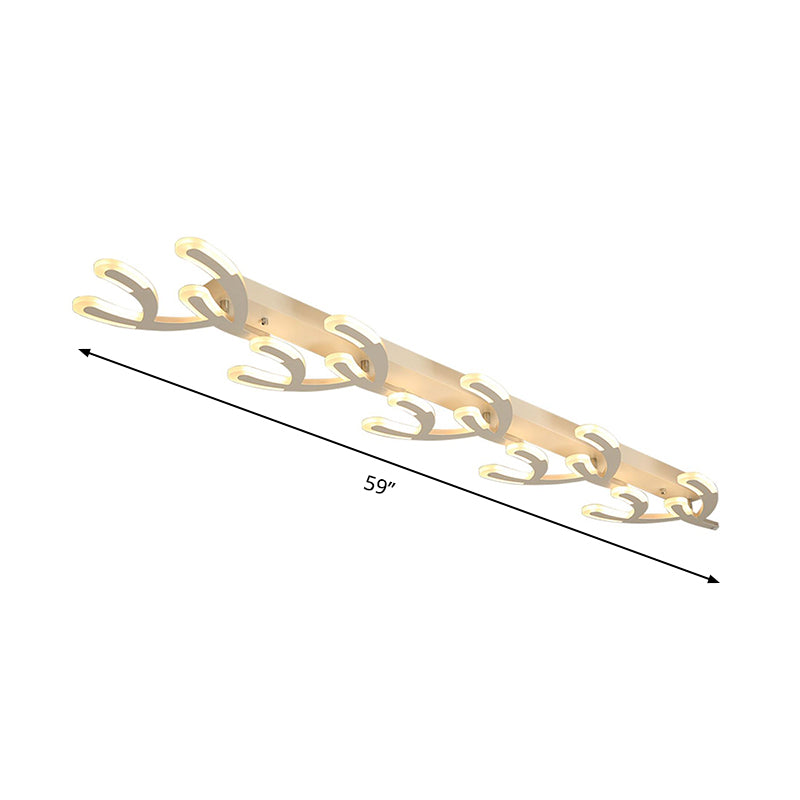 Minimalist LED Koralle Flush Mount Lampe Weiß Acryl 4/5-Kopf Wohnzimmer-Deckenbeleuchtung in Warm/Weißes Licht