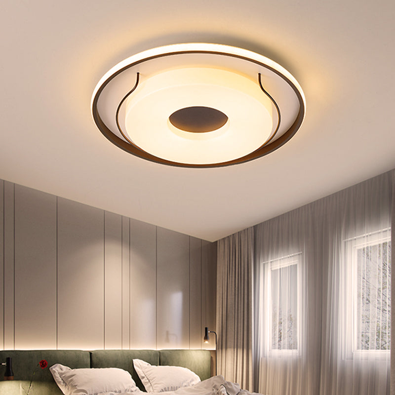 16"/19.5" Dia White Round Ceiling Flush Light Nordic Style LED Acrylic Flushmount Lighting in Warm/White Light