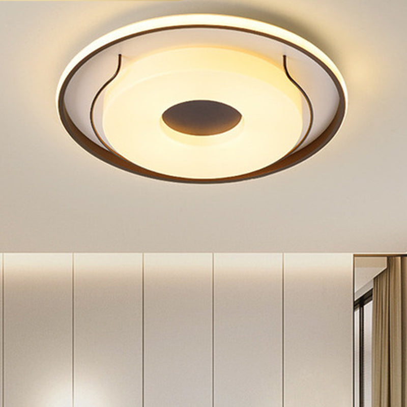 16"/19.5" Dia White Round Ceiling Flush Light Nordic Style LED Acrylic Flushmount Lighting in Warm/White Light
