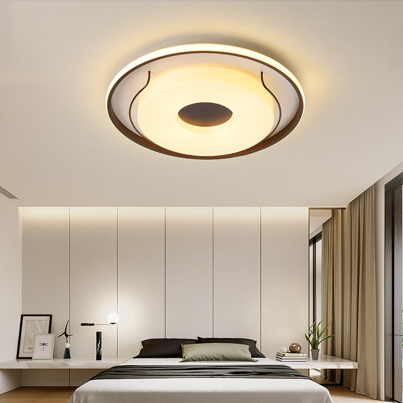 16"/19.5" Dia White Round Ceiling Flush Light Nordic Style LED Acrylic Flushmount Lighting in Warm/White Light