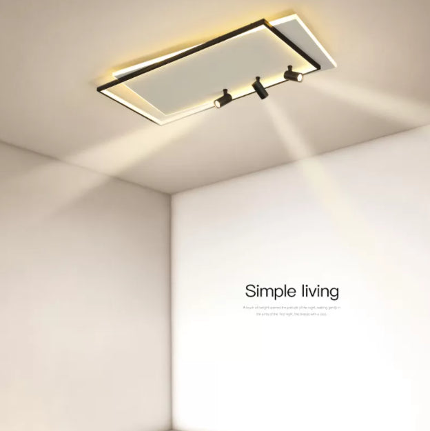 Ultra-dunne Flush Plafond Verlichting Nieuwe Moderne Metal Flush Mount in zwart voor de woonkamer