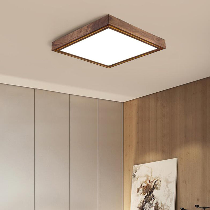 Modern Minimalist Wood Flush Mount 1-Light LED Flush Mount Plafond Licht voor slaapkamer