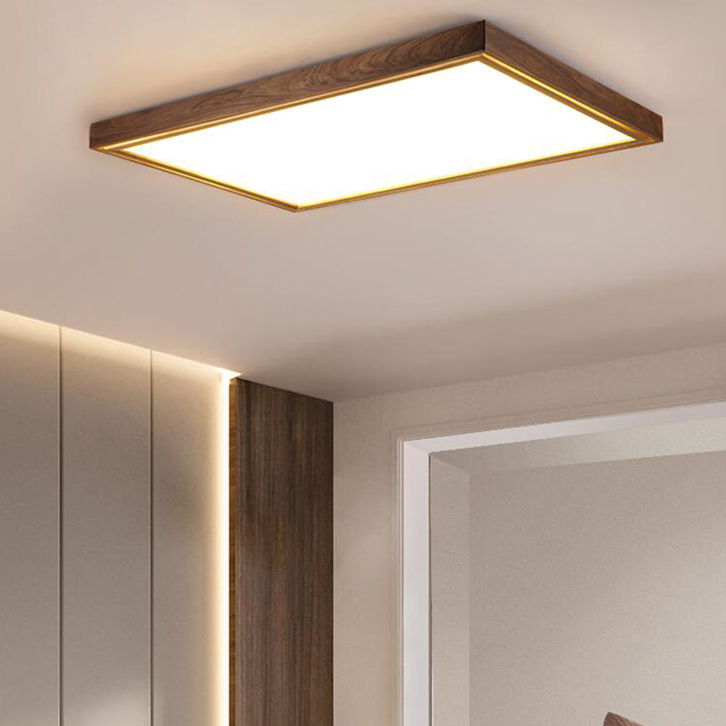 Modern Minimalist Wood Flush Mount 1-Light LED Flush Mount Plafond Licht voor slaapkamer