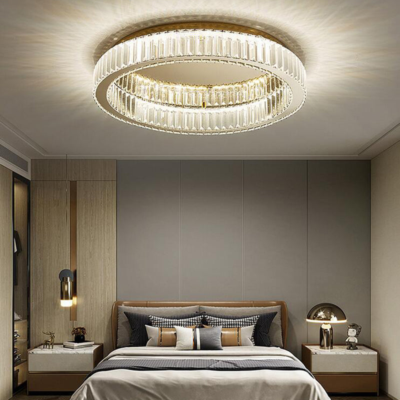 Roestvrij-staal ronde LED plafond licht in moderne luxe stijl kristal plafond armatuur in goud