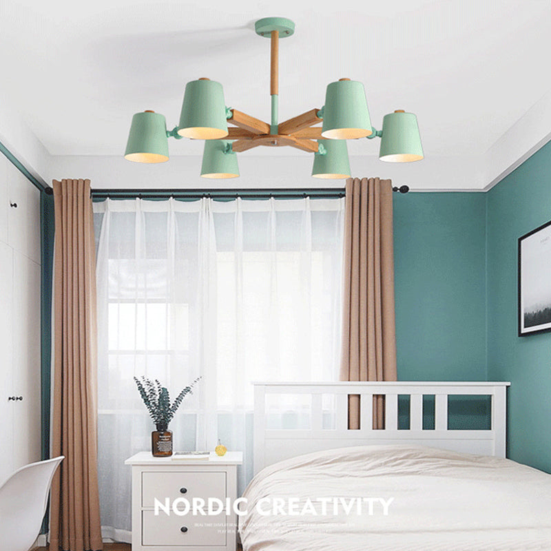 Conische kroonluchterlamp Moderne metalen hanglamp voor woonkamer