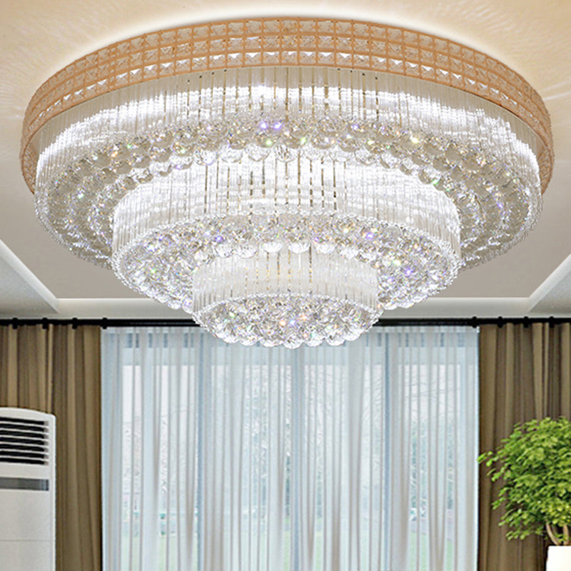 Luminaires encastrés en cristal modernes, montage encastré LED doré pour salon