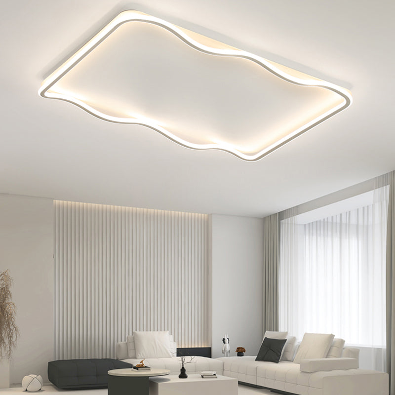 Rectangle Shape White 1-Light Flush Mount LED Lights New Modern Ceiling Light Fixture