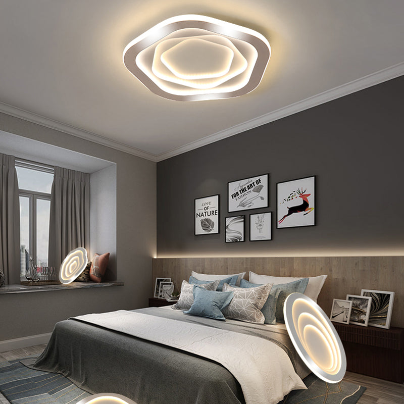 Nuevo soporte empotrado de acrílico moderno blanco de 1 luz LED para montaje en superficie, luces de techo para dormitorio