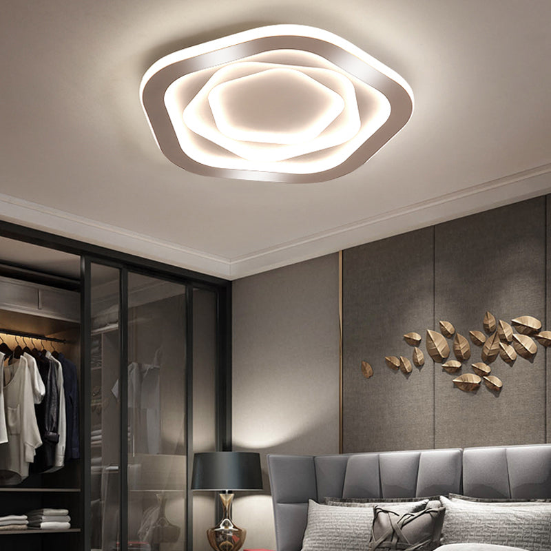 White New Modern 1-Light LED Surface Mount Ceiling Lights Acrylic Flush Mount for Bedroom