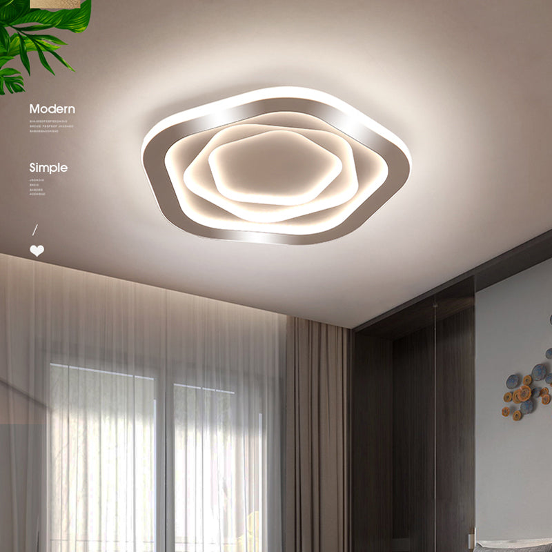 Nuevo soporte empotrado de acrílico moderno blanco de 1 luz LED para montaje en superficie, luces de techo para dormitorio