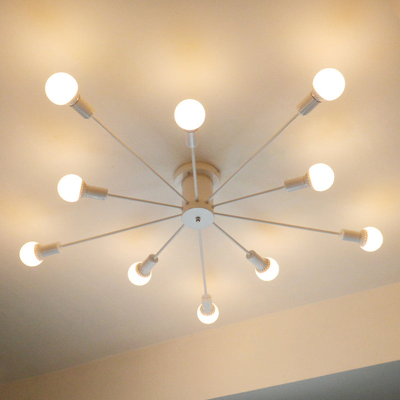 Sputnik Design Semi Flush Mount Lighting Minimalistic Metal Semi Flush Ceiling Light