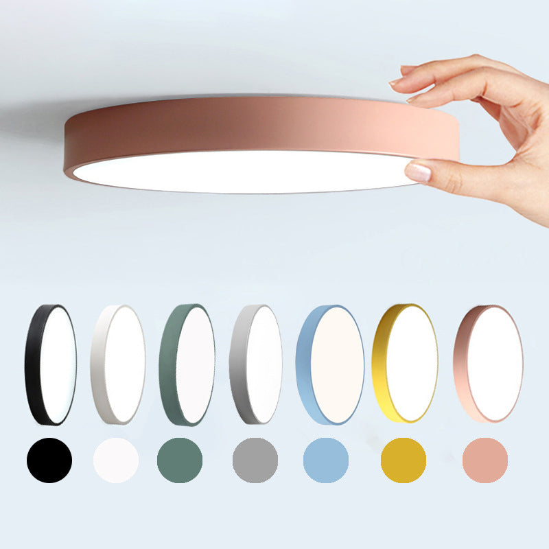 Round Flushmount Lights Macaron Acrylic Ceiling Mounted Fixture for Living Room