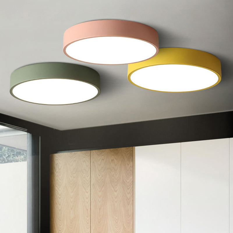 Round Flushmount Lights Macaron Acrylic Ceiling Mounted Fixture for Living Room
