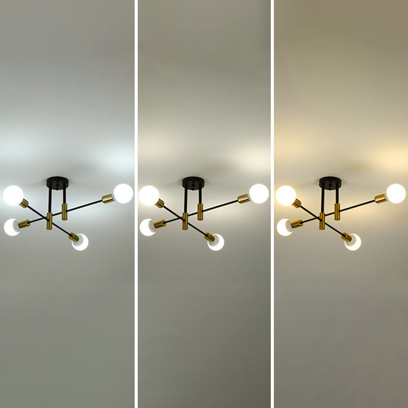 Industriële stijl inbouw plafondlamp Zwart takvormig Creatieve woonkamer Eetkamer Slaapkamer Licht Luxe eenvoudige E27-lamp