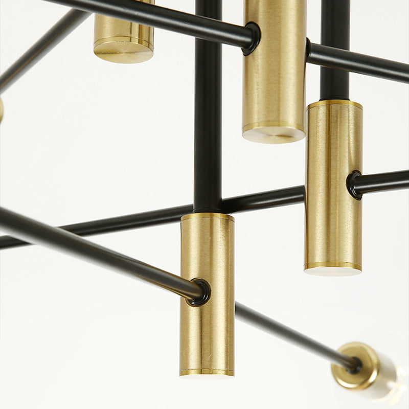Estilo industrial lámpara de techo incorporada, rama negra, Sala de estar creativa, comedor, dormitorio, bombilla e27 ligera, lujosa y sencilla