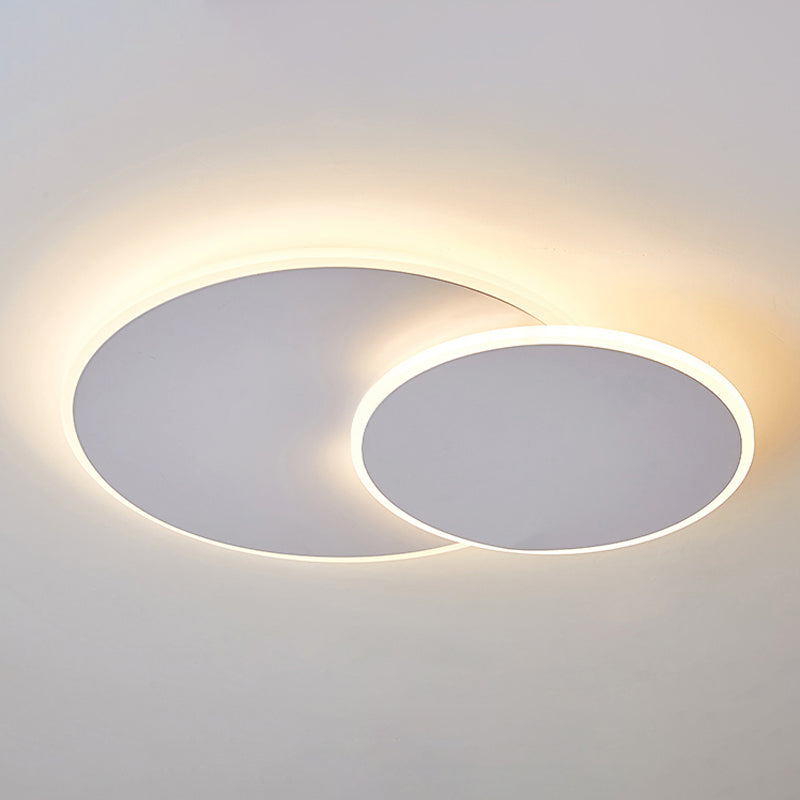 Runde Acryl-Deckenleuchte minimalistisch Weiß/Kaffee 16 "/19.5" breite LED-Unterputz-Lampe in Warm/Weißes Licht