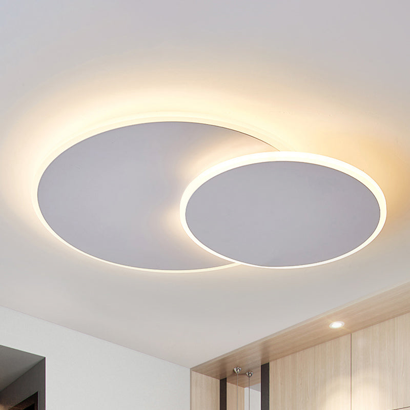Runde Acryl-Deckenleuchte minimalistisch Weiß/Kaffee 16 "/19.5" breite LED-Unterputz-Lampe in Warm/Weißes Licht