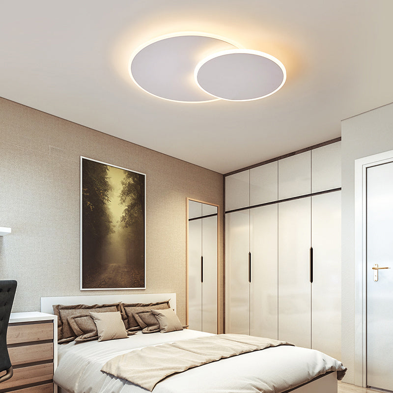 Runde Acryl-Deckenleuchte minimalistisch Weiß/Kaffee 16 "/19.5" breite LED-Unterputz-Lampe in Warm/Weißes Licht