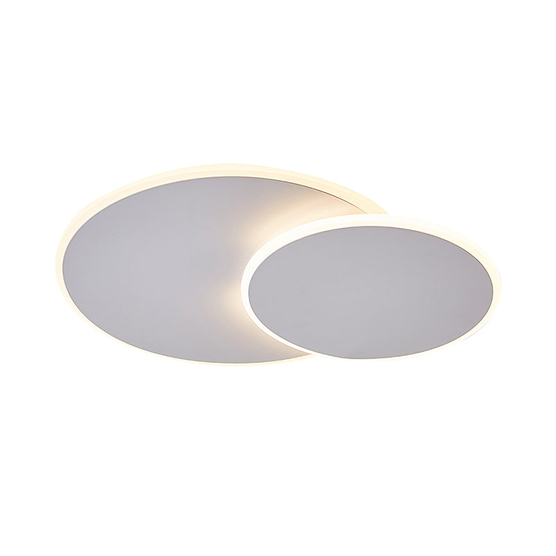 Runde Acryl-Deckenleuchte minimalistisch Weiß/Kaffee 16 "/19.5" breite LED-Unterputz-Lampe in Warm/Weißes Licht