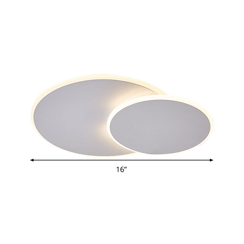 Runde Acryl-Deckenleuchte minimalistisch Weiß/Kaffee 16 "/19.5" breite LED-Unterputz-Lampe in Warm/Weißes Licht