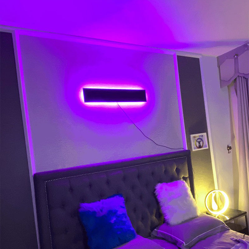 Simplicité moderne rectangulaire Applexion murale RVB 32 "Ambiance de large lampe murale à LED décorative pour chambre à coucher pour le salon