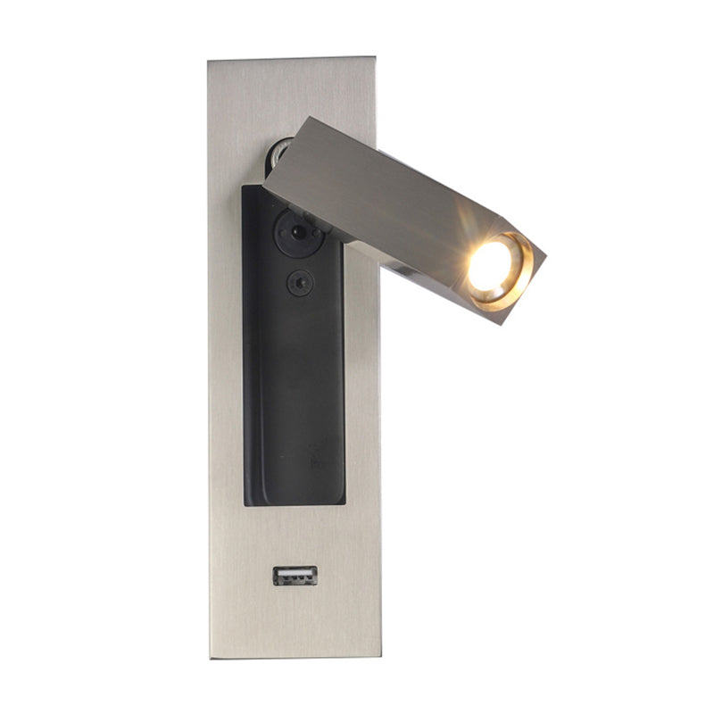 Schlafzimmer Flush-Mount LED Wandleuchter moderner Nachtleuchten mit rechteckig verstellbarem Scheinwerfer