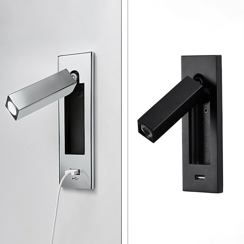 Schlafzimmer Flush-Mount LED Wandleuchter moderner Nachtleuchten mit rechteckig verstellbarem Scheinwerfer