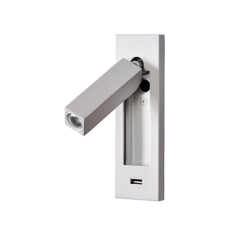 Schlafzimmer Flush-Mount LED Wandleuchter moderner Nachtleuchten mit rechteckig verstellbarem Scheinwerfer