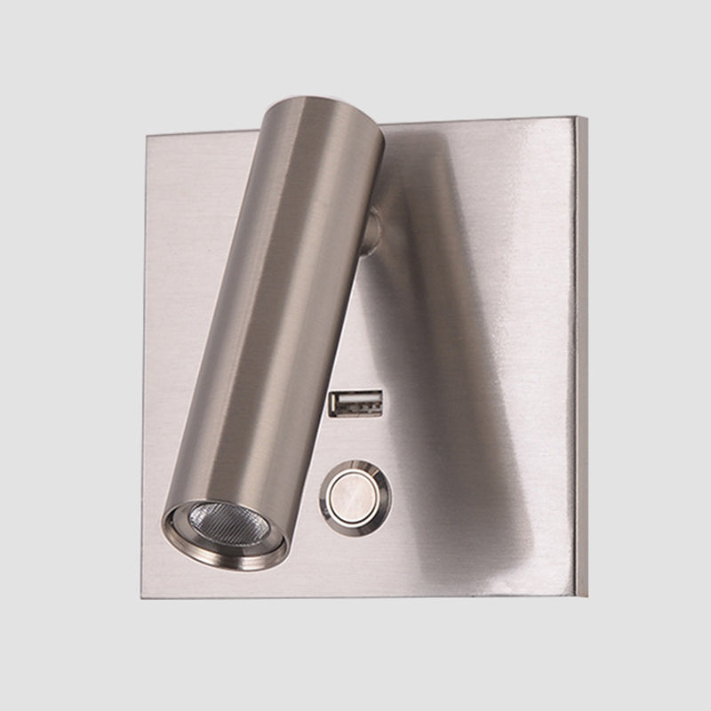 Lampe à applique à LED de base en métal carré 4.3 "H MINI MINI MINI MINI MONTRE LECTURE POUR LA CHAMBRE