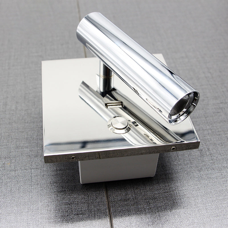 Lampe à applique à LED de base en métal carré 4.3 "H MINI MINI MINI MINI MONTRE LECTURE POUR LA CHAMBRE