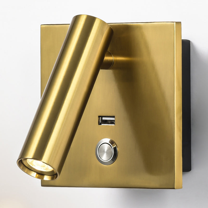 Lampe à applique à LED de base en métal carré 4.3 "H MINI MINI MINI MINI MONTRE LECTURE POUR LA CHAMBRE