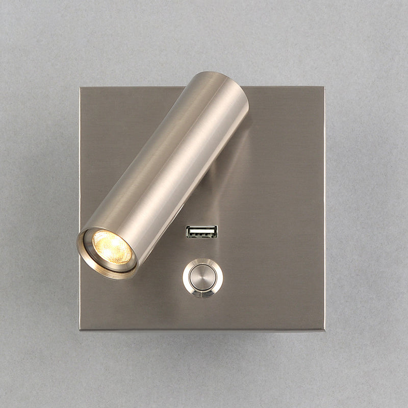 Lampe à applique à LED de base en métal carré 4.3 "H MINI MINI MINI MINI MONTRE LECTURE POUR LA CHAMBRE