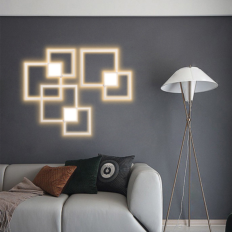 Square Lines Home Decorative LED Wall Lamp Modern Simplicity Style Aluminum Sconce Light for Living Room