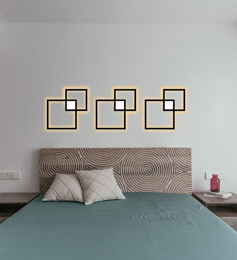 Square Lines Home Decorative LED Wall Lamp Modern Simplicity Style Aluminum Sconce Light for Living Room