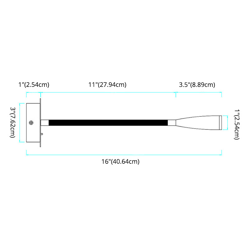 Adjustable Hose Design LED Wall Lamp Modern Style Aluminum Bedside Reading Light with Independent Switch